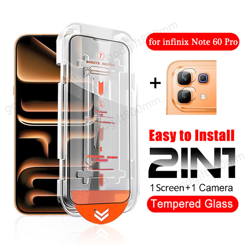 2 in 1 สําหรับ Infinix Note 60 Pro 8K HD กระจกนิรภัยสําหรับ Infinix Note 60 Ultra 40 60 50x 50 Pro P