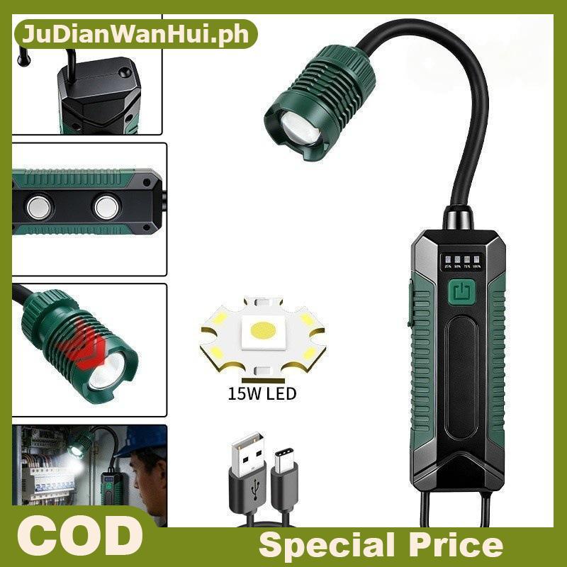 JuDianWanHuile ไฟทํางานแม่เหล็กกันน้ําพร้อมไฟเตือนกระพริบสีแดงโคมไฟ LED แบบชาร์จไฟได้สําหรับการบํารุ