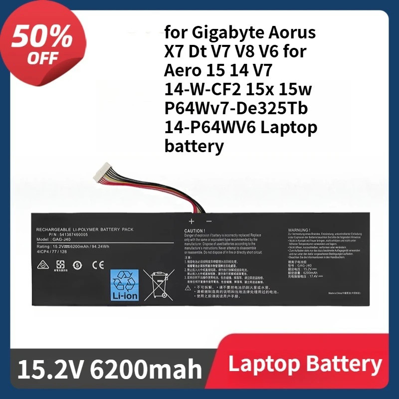 GAG-J40 แบตเตอรี่สําหรับ Gigabyte Aorus X7 Dt V7 V8 V6 สําหรับ Aero 15 14 V7 14-W-CF2 15x 15w P64Wv7