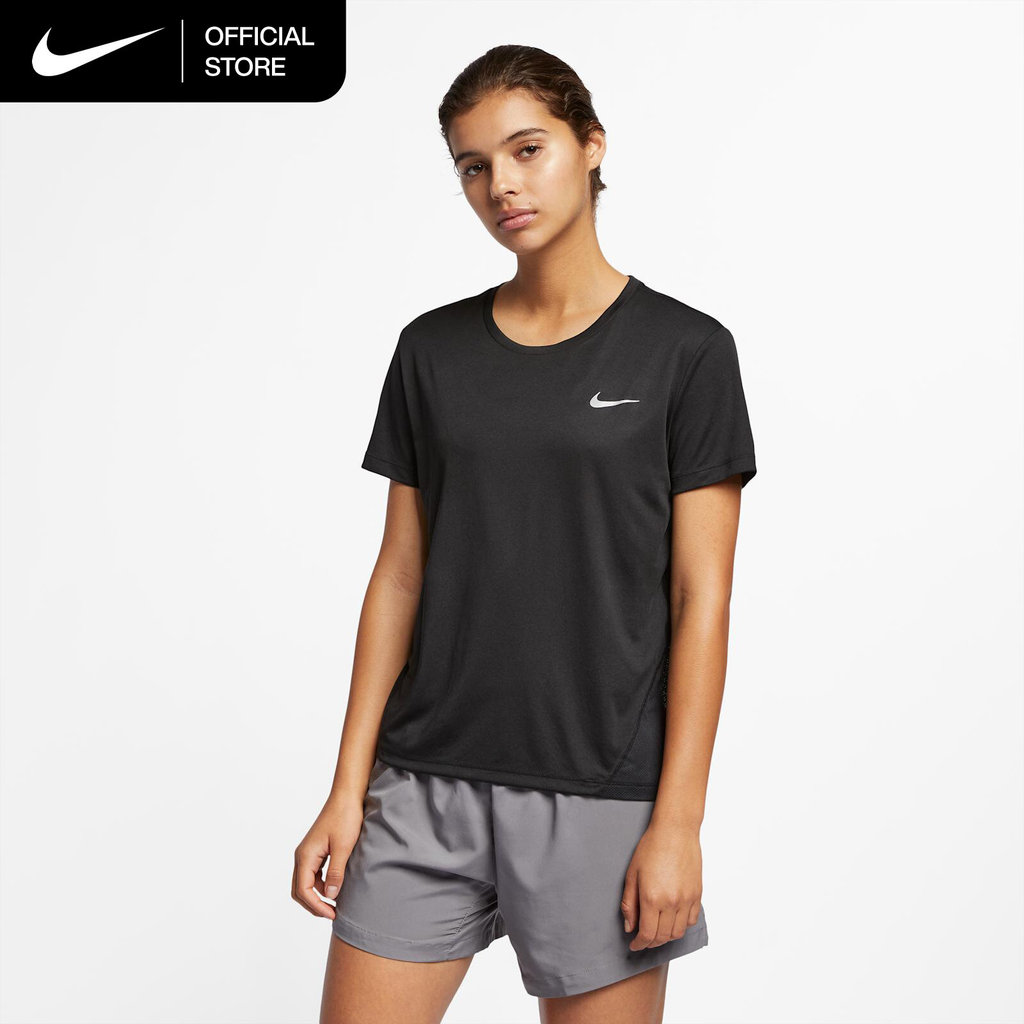 Nike Women's Miler Short-Sleeve Running Top - Black [AJ8122-010]