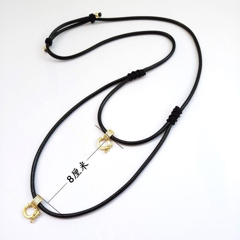 T Thailand Amulet Chain Multi-Hanging Amulet Special Wax Leather Rope Necklace Pendant Rope Double-H