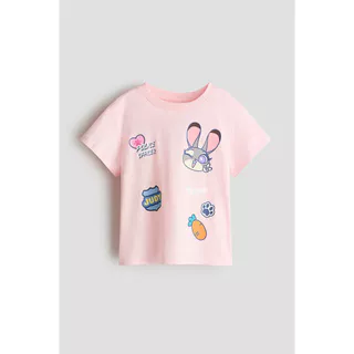 H&M(เอชแอนด์เอ็ม) เสื้อยืดผ้าฝ้ายพิมพ์ลาย เด็กหญิง 1346702_2