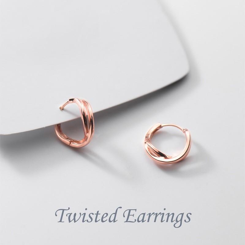 Twisted Earrings ต่างหูเงินแท้ S925 [MERCELO]