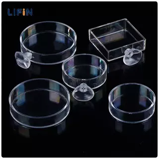 Lifin Mart กล่องใส่อาหารปลาอะคริลิกใส, กล่องใส่อาหารกุ้งอุปกรณ์ให้อาหารปลาและกุ้ง