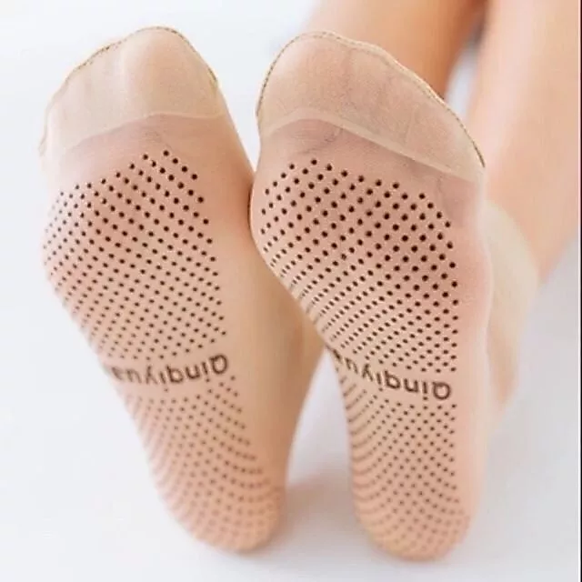 ถูกสุด!!ถุงเท้าเนื้อถุงน่อง มีกันลื่น ชนิดบางใส่สบาย คู่7บาท(最薄丝袜)