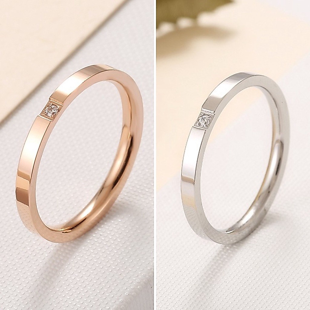 แหวน ไทเทเนียม เพชร ป้องกันอาการแพ้ ไม่ซีดจาง ระดับไฮเอนด์ พร้อมส่ง