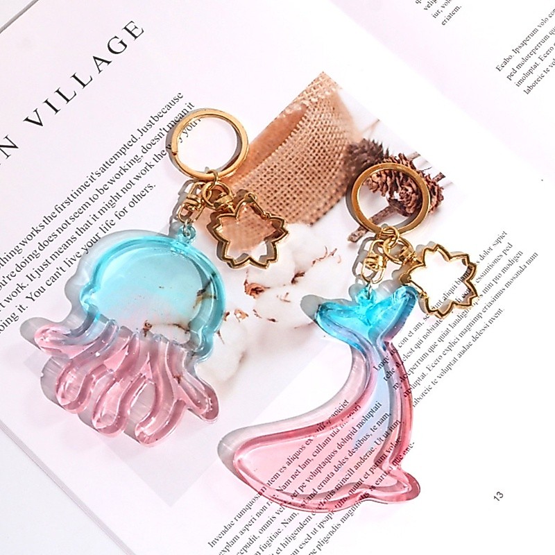 Siy แม่พิมพ์ซิลิโคนเรซิ่น รูปสัตว์ทะเล แบบทรายดูด แฮนด์เมด DIY สําหรับทําพวงกุญแจ เครื่องประดับ