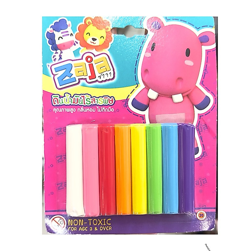 ดินน้ำมันไร้สารพิษ มีกลิ่นหอม แท่งกลม 1 แพค 8 สี