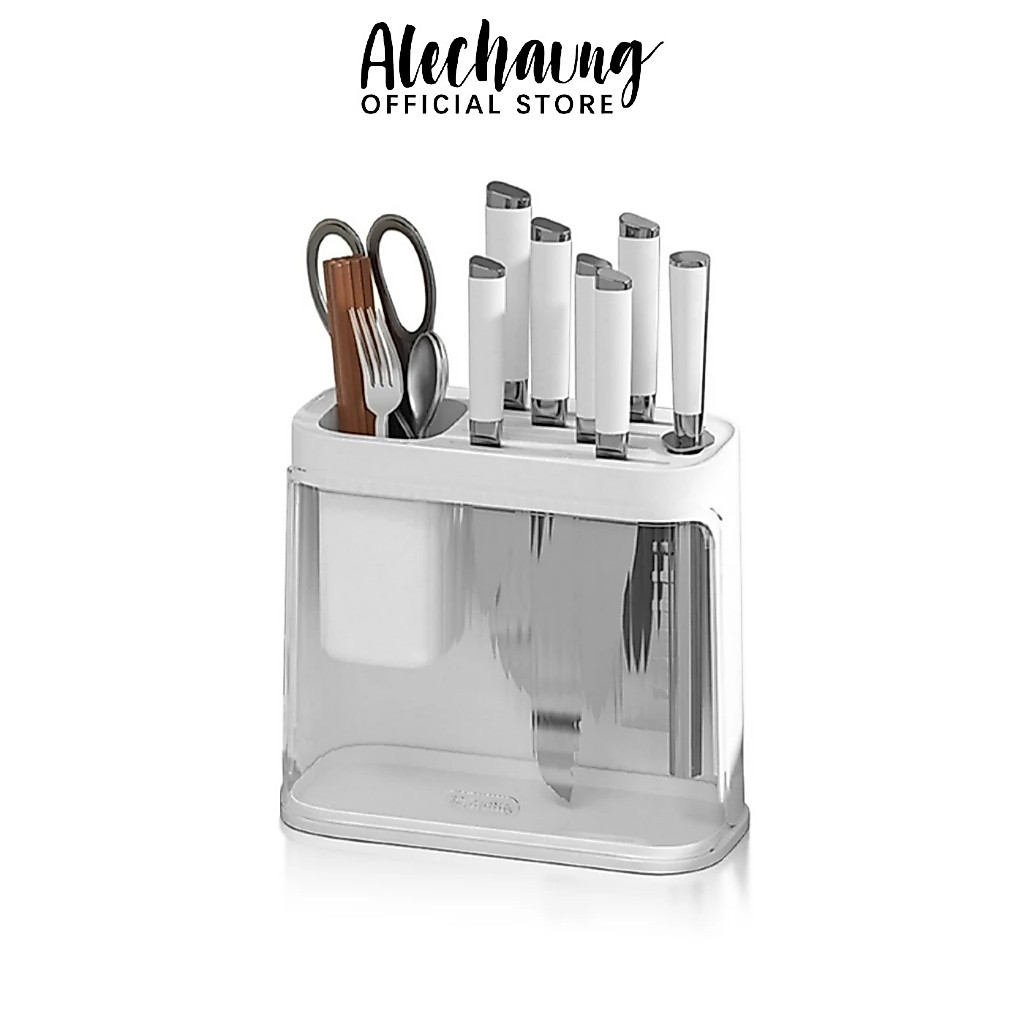 Alechaung กล่องเสียบมีด ที่ใส่มีด ที่เก็บมีด knife holder จัดเก็บมีด ช้อนส้อม ตะเกียบ ขนาด 11.5x24x22cm