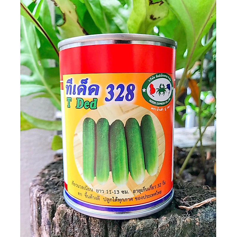 เมล็ดแตงกวา เมล็ดพันธุ์แตงกวา เมล็ดแตงดกๆ เเตงกวาพันธุ์ทีเด็ด328 ขนาด 1 กระป๋อง 4000 เมล็ด เขียวตองสวยดกๆ