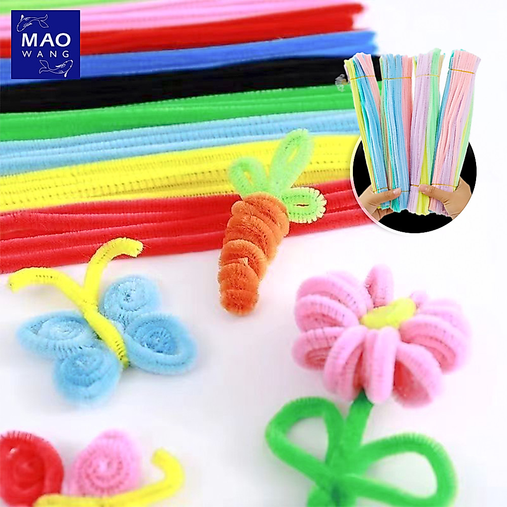 MAO ชุดก้านบิดแฟนซี DIY สีสันสดใส ลวดกำมะหยี่ แบบบิด นุ่ม ดัดง่าย 100เส้น