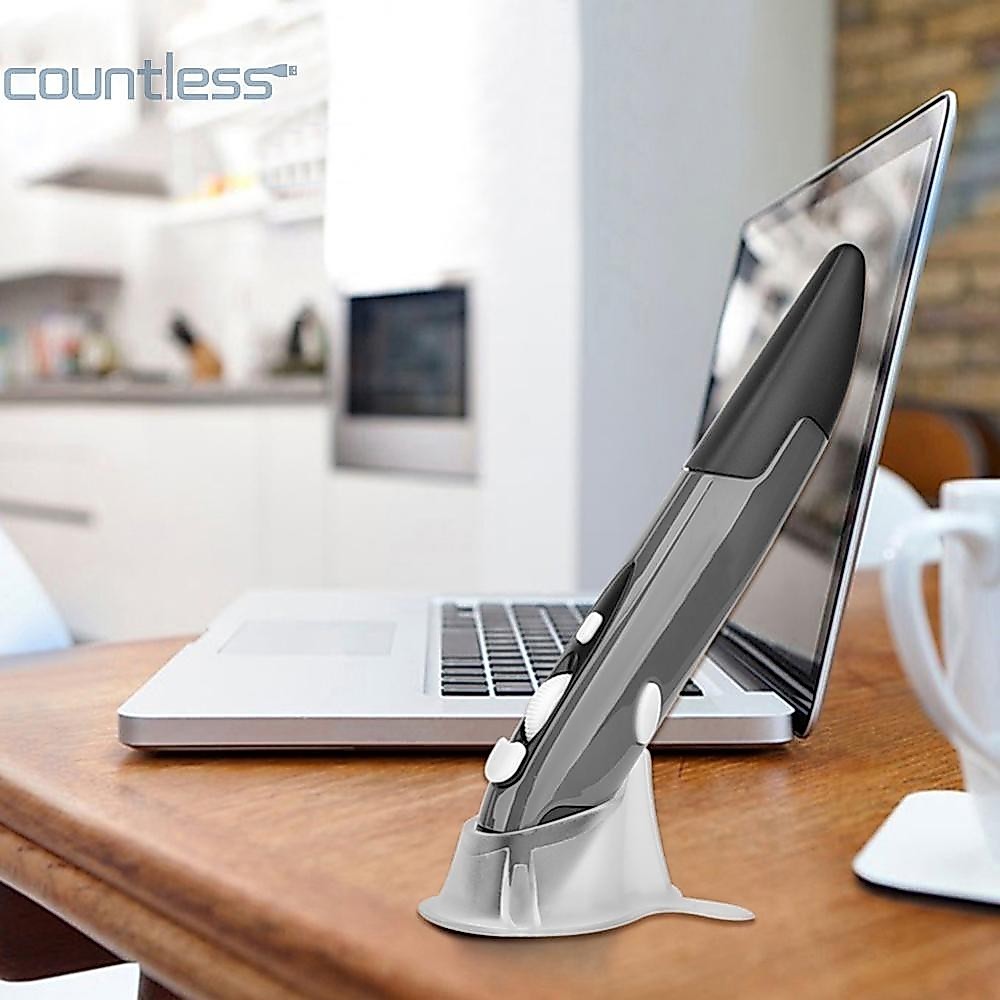 เมาส์ปากกาออปติคอล USB ไร้สาย 2.4GHz ปรับได้ 1600DPI เมาส์ 4 คีย์สําหรับพีซี [เคาน์เตอร์]