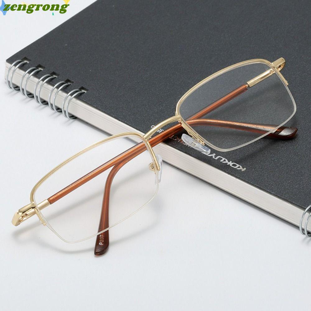 แว่นตาทรงสี่เหลี่ยม ZENGRONG, แว่นตาอ่านหนังสือแบบเบาแบบโลหะ, แว่นสายตาแบบออปติคัลป้องกันดวงตาวินเทจสํานักงาน