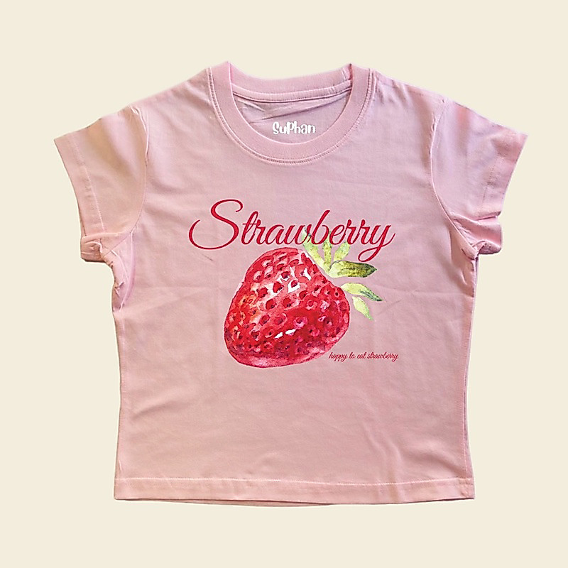 💥chicchi.cshop | เสื้อยืด babytee ลาย strawberry น่ารักมาก ผ้าใส่สบายสุดๆ พร้อมส่ง