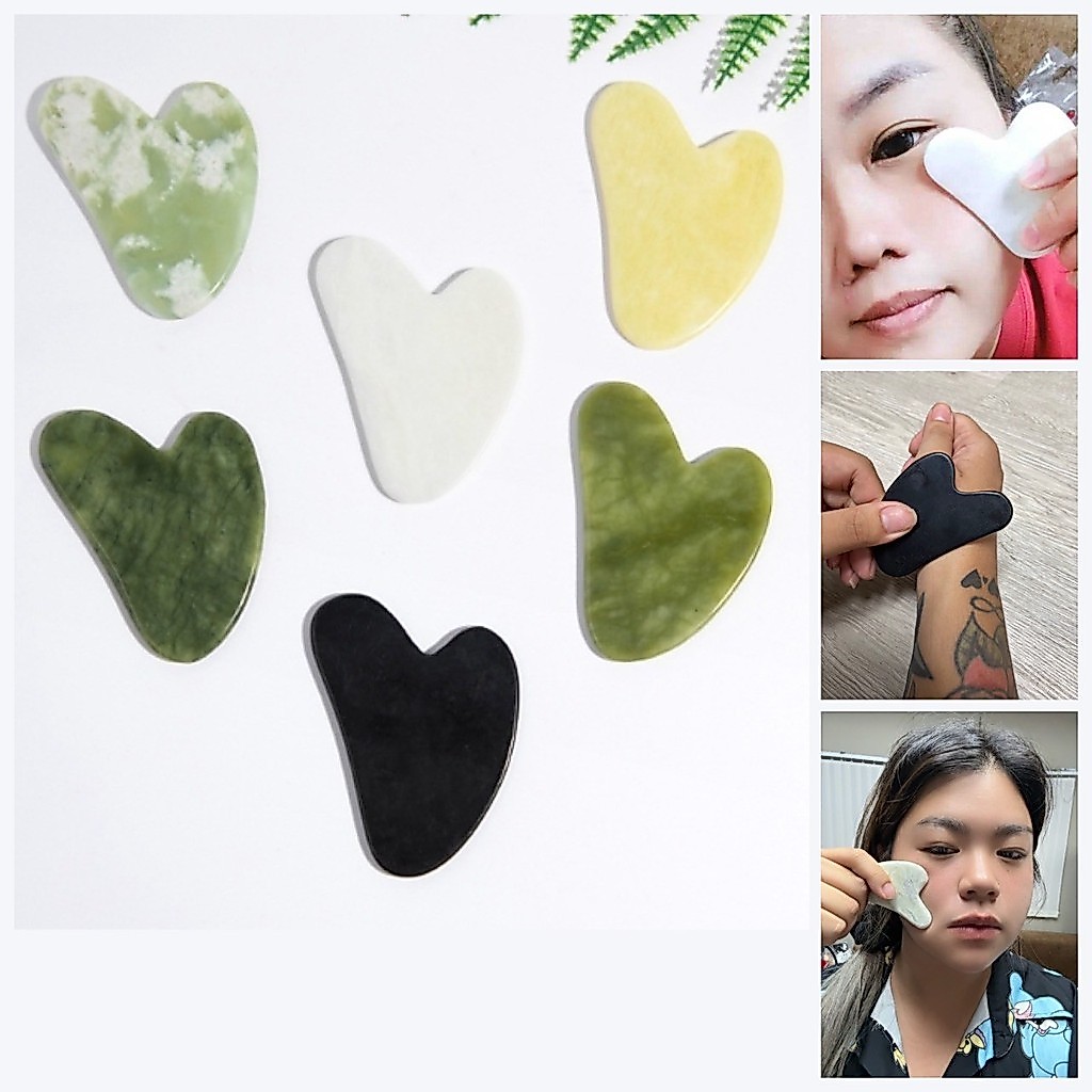 💖 กัวซา หยก หินนวดหน้า ลดไขมัน ลดริ้วรอย ยกกระชับ กดจุด ฝ่าเท้า นวด คอ บ่า ไหล่ มือ แก้ปวดเมื่อย สปา คลายกล้ามเนื้อ 💖