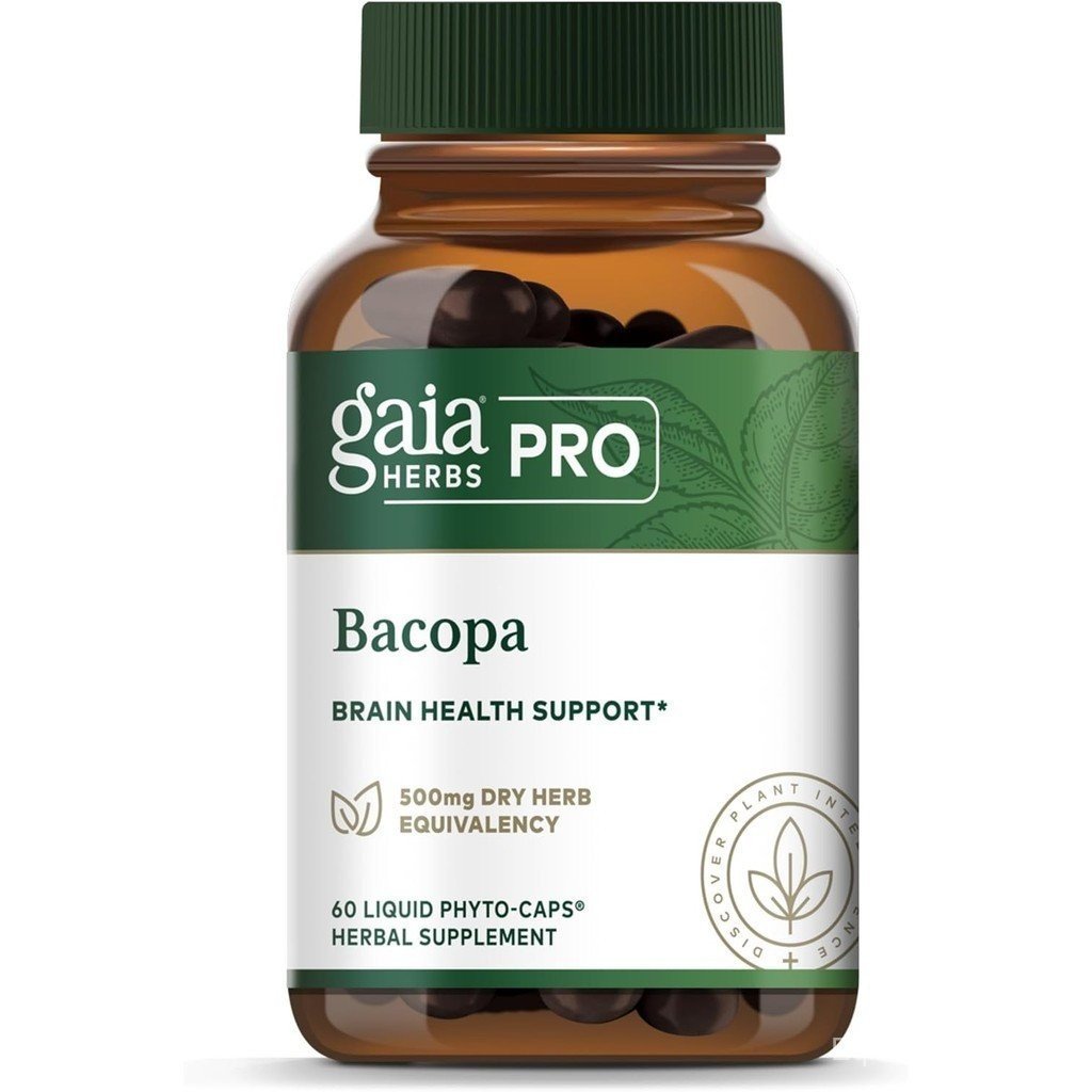 GAIA HERBS PRO Bacopa - Brain Health & Nootroopic Support - 60 Liquid Phyto-Caps (30 ลําดับที่ 3R9E