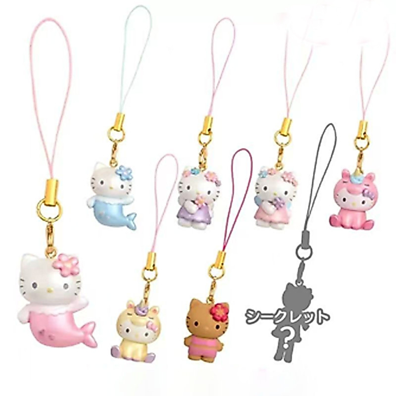 SANRIO 24 รูปแบบ 2.5 ซม.Sanrio Anime Hello Kitty กระเป๋าพวงกุญแจการ์ตูน Cinnamonroll My Melody น่ารักโทรศัพท์มือถือจี้รายการจี้เชือกตกแต่ง
