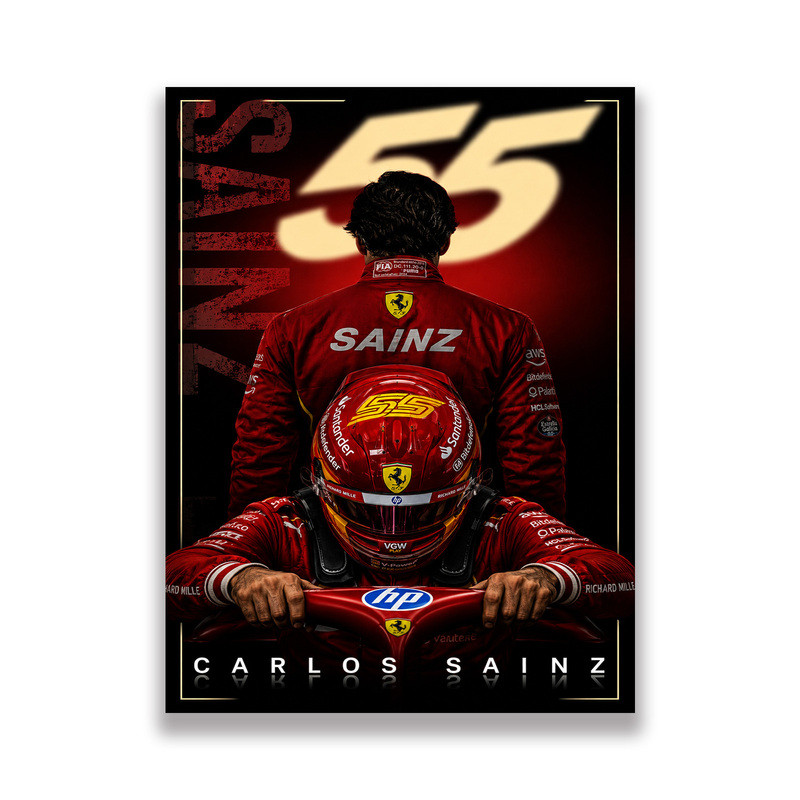 สูตร One F1 ไดรเวอร์โปสเตอร์ผ้าใบภาพวาด Vintage Racing Wall Decor Verstappen Hamilton Leclerc Sainz Alonso Russell สําหรับแฟนๆ