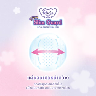 Felicia Ultra Slim Guard ผ้าอนามัยบางเฉียบ ซึมซับดี แห้งสบาย 24 ซม. Hello Kitty 14 ชิ้น