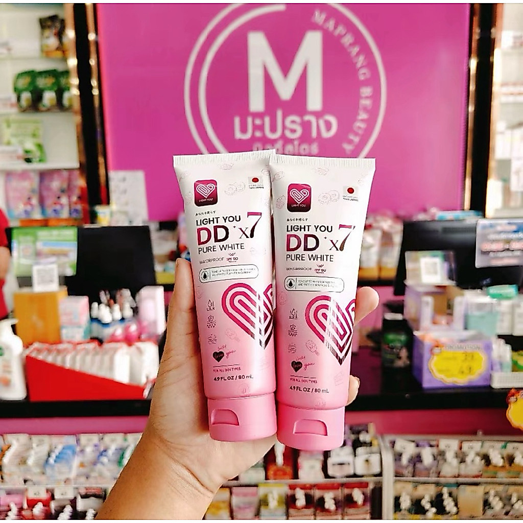 Light You DDX7 โทนอัพผิว LlGHT YOU DD X7 PURE WHlTE BODY CREAM ไลท์ ยู ดีดี เพียว ไวท์ บอดิ้ ครีม มี้3 สูตร ปริมาณ 80ml.