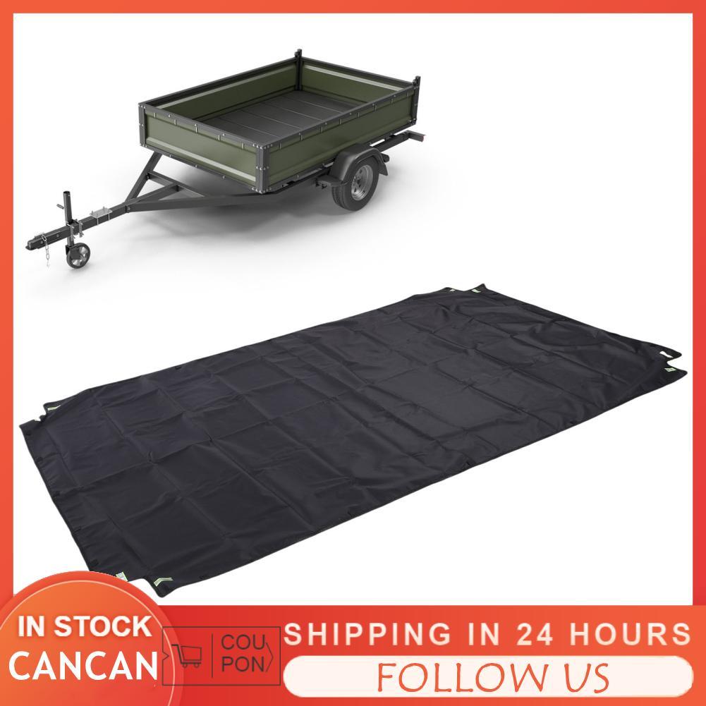 cancanshop Fabater Dump & Utility Trailer Cover 600D Heavy Duty Tarp พร้อมแถบสะท้อนแสงและเชือกกันลมส