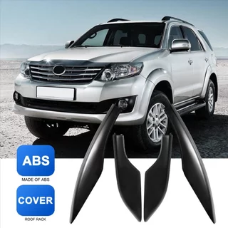 4 ชิ้นสีดํา ABS แร็คหลังคา Rail End Cap Protector ฝาครอบเชลล์หลังการขายเปลี่ยนใช้งานร่วมกับ Toyota Fortuner 2004-2014