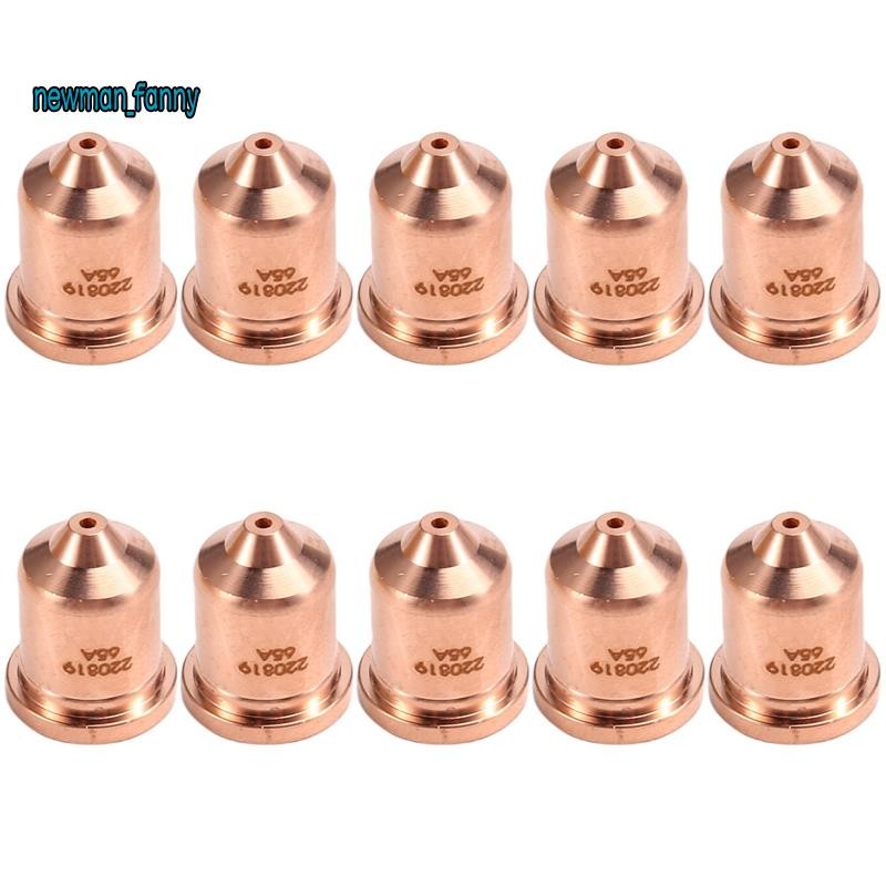 10ชิ้น 220819 65A หัวฉีด Fit สําหรับวัสดุสิ้นเปลืองไฟฉายตัดพลาสม่า 65/85/105