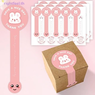 Rightfeel.th 100pcs สติกเกอร์แถบยาวสติกเกอร์ทําด้วยมือ, Self-Adhesive บรรจุภัณฑ์ปิดผนึกป้ายสําหรับบิสกิตเค้กเบเกอรี่ตกแต่ง,กล่องซีลใหม่