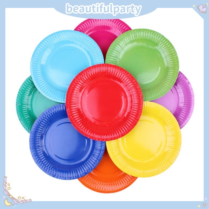 10ชิ้นสีพรรคถาดกระดาษสีทึบเหมาะสําหรับงานเลี้ยงวันเกิด/งานแต่งงาน/วันวาเลนไทน์/วันครบรอบปิกนิกตกแต่งทิ้งถาดกระดาษบนโต๊ะอาห