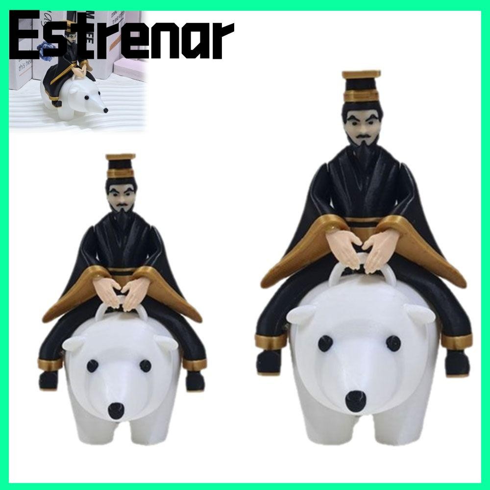 ESTRENAR Qin Shi Huang ขี่เครื่องประดับหมี,งานศิลปะตลกโบราณจักรพรรดิขี่รูปหมีขั้วโลก, PLA Qin Shi Hu