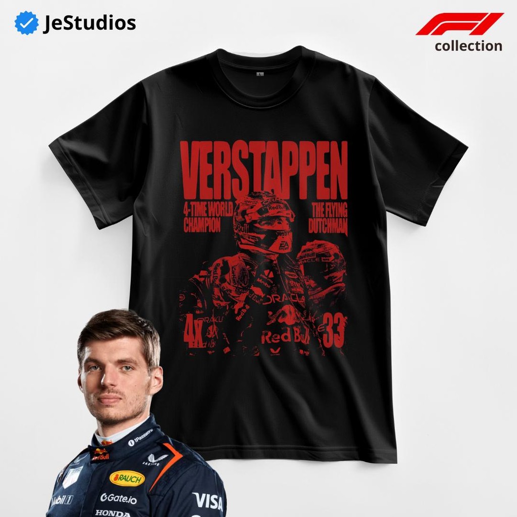 เสื้อยืด F1 Max Verstappen The Flying Dutchman Formula 1 Cotton Distro