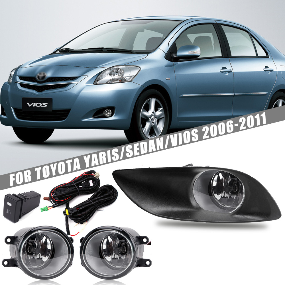 ชุดไฟตัดหมอกสําหรับTOYOTA Yaris Sedan Belta Vios 2006 2007 2008 2009 2010 2011 ไฟตัดหมอกสําหรับกันชนรถยนต์ฮาโลเจนคุณภาพสูงกันน้ําด้านหน้าหมอกชุดโคมไฟ