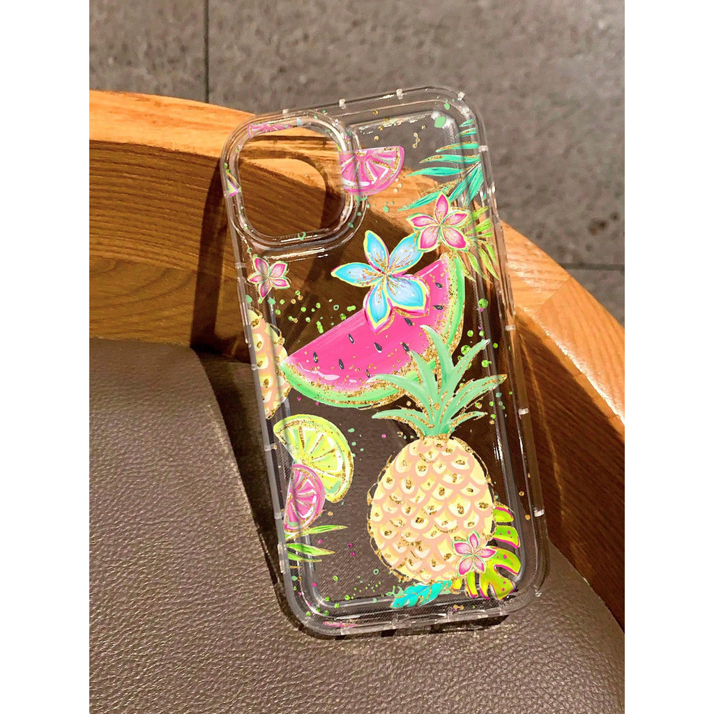 Softcase Samsung ถุงลมนิรภัยใสพรีเมี่ยมแตงโมและสับปะรด Motif ฤดูร้อนสําหรับ A05S A15 04E A05 A03S A1