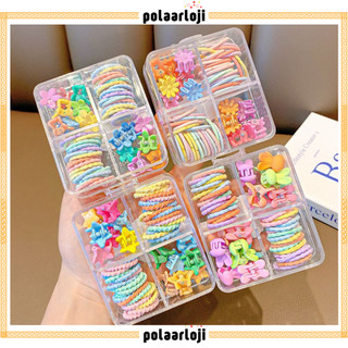 PA SET IKAT RAMBUT JEPITAN MIX PASTEL ANAK PEREMPUAN WARNA WARNI AKSESORIS KOREAN STYLE KARET JEPIT BOX GIFT IR118