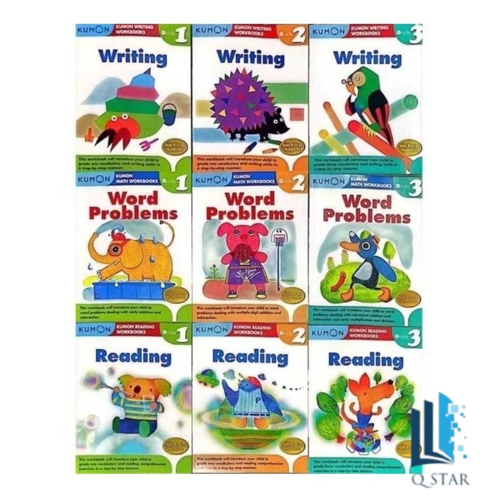 Kumon Reading/Writing/Words Problem หนังสืองานคณิตศาสตร์สําหรับเด็กการเรียนรู้ในช่วงต้น (9 เล่ม)