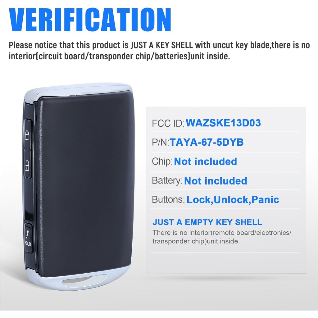 Keyles EntryกุญแจรถFobกรณีฝาครอบสําหรับMazda CX-3 CX-5 2020 2021 WAZSKE13D03 P/N:TAYA-677-5DYB,แค่คี