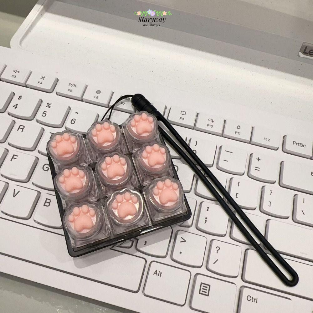 STARYSWAY คีย์บอร์ดคลิกของเล่น, Keycap DIY คีย์บอร์ด Fidget พวงกุญแจ, แบบพกพาผ่านเวลาบรรเทาความเครียดปุ่ม Clicker ของเล่น Pass Time