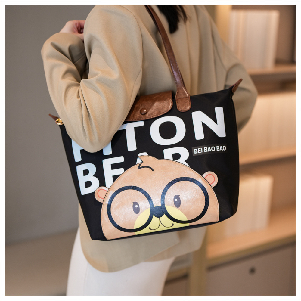 กระเป๋า Tote ลายการ์ตูน สำหรับผู้หญิง ดีไซน์ใหม่ สะพายสะดวก มีความจุเยอะ