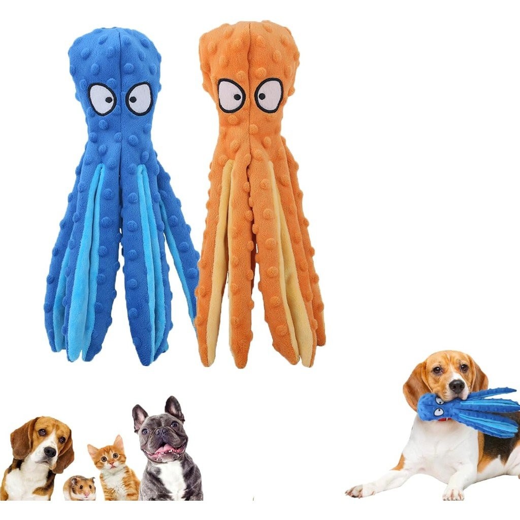 Tinyheartwags Octopus, Whiskerspot Octopus Dog Toy, Whiskerspot Eco-Friend Octopus Plush,ไม่มีบรรจุ 