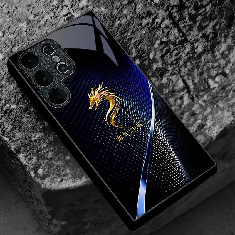 Dragon (03) ออกแบบเคสโทรศัพท์สําหรับ Samsung Galaxy S20 S21 S22 S23 S24 S25 Ultra Plus S23FE S24FE A53 A54 A55 A34 A33 หรูหรากระจกนิรภัย