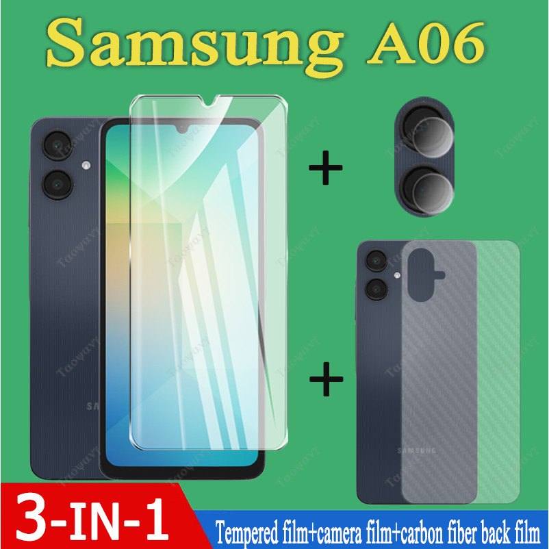 3 in 1 กระจกนิรภัย Samsung A06 A16 LTE A17 A05 A05s A16 A56 5G A14 A04E A12 A13 A06 LTE A23 A03S A03
