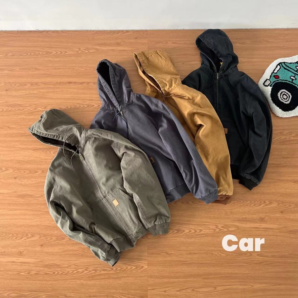 ADBZ Carh'''t Retro J130American Style Hooded Vintage Washed Canvas Cotton Jacket Unisex Couple VI