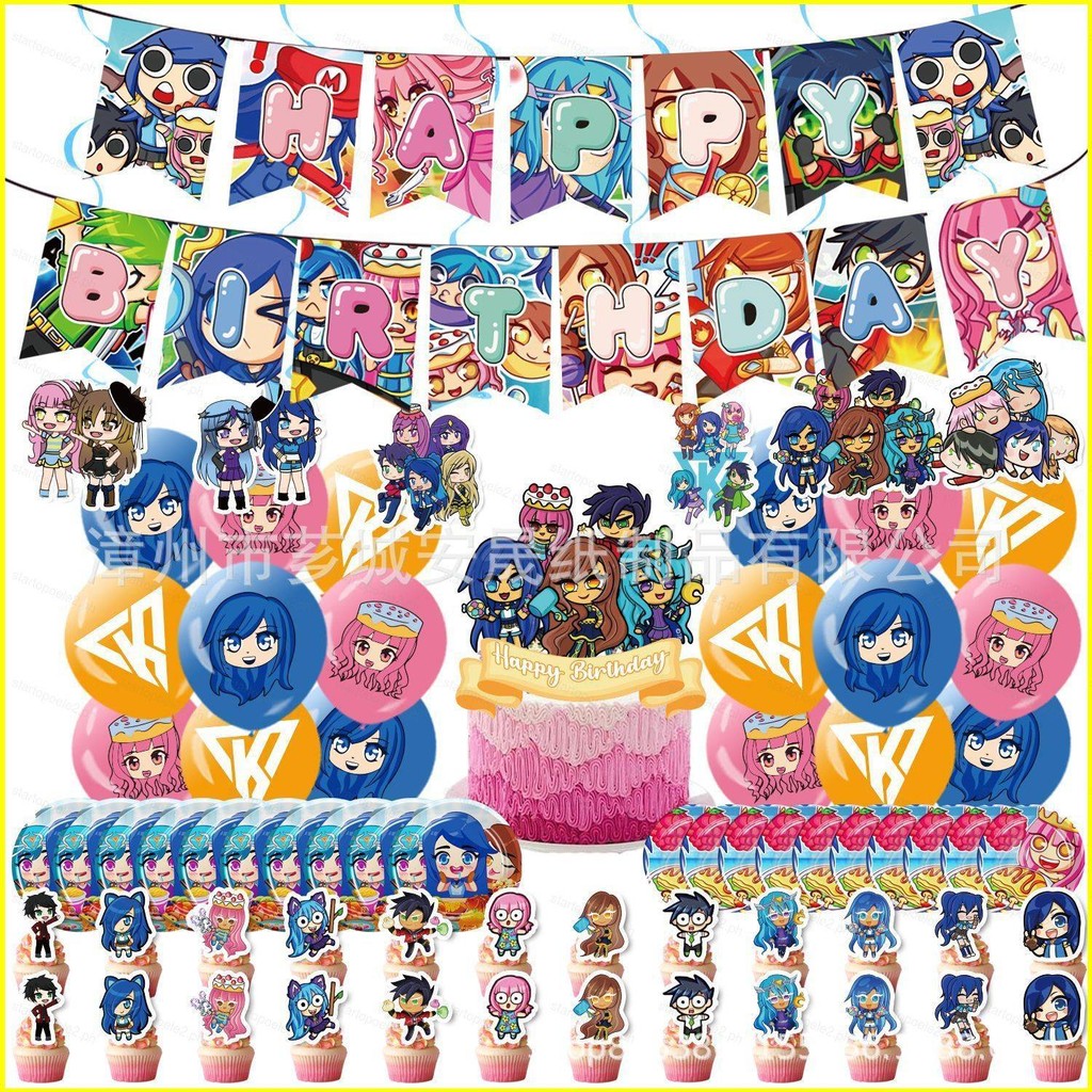 ST2 Funneh Krew ธีมเด็กวันเกิดตกแต่งแบนเนอร์เค้ก topper ลูกโป่งแผ่นชุดอุปกรณ์ TS2