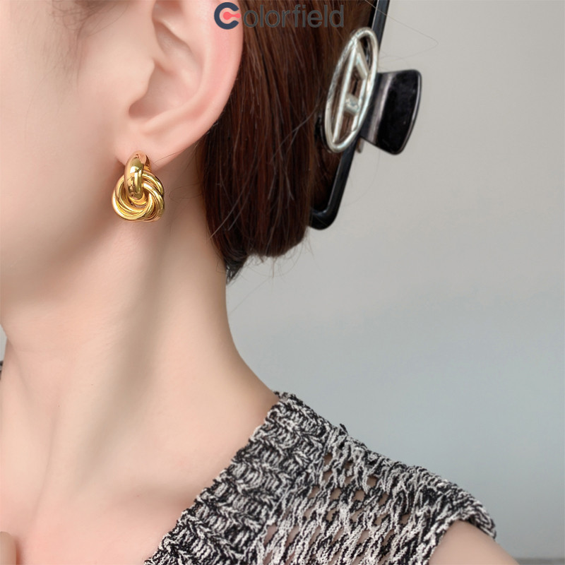 Colorfield ต่างหูทองคำดีไซน์ Niche Design Sense ทรงเรขาคณิต ดีไซน์หลากหลาย-COD - รูปที่ 5