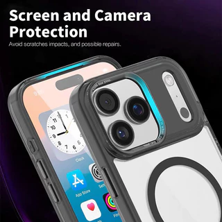 เคส ขอบสี PC ใส สำหรับ iPHONE 17 Air 17Pro 17Promax เคสชาร์ได้ สำหรับ ไอโฟน 11,12,13,14,15 Pro Plus Promax 16 16Promax