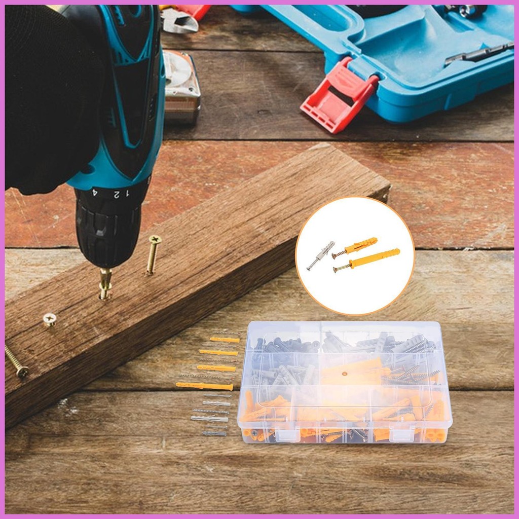 Drywall Expansion Anchors Self-Drilling 210 ชิ้น Drywall Anchors ไดรฟ์ด่วนสลับสลักเกลียวพร้อมกล่องเก