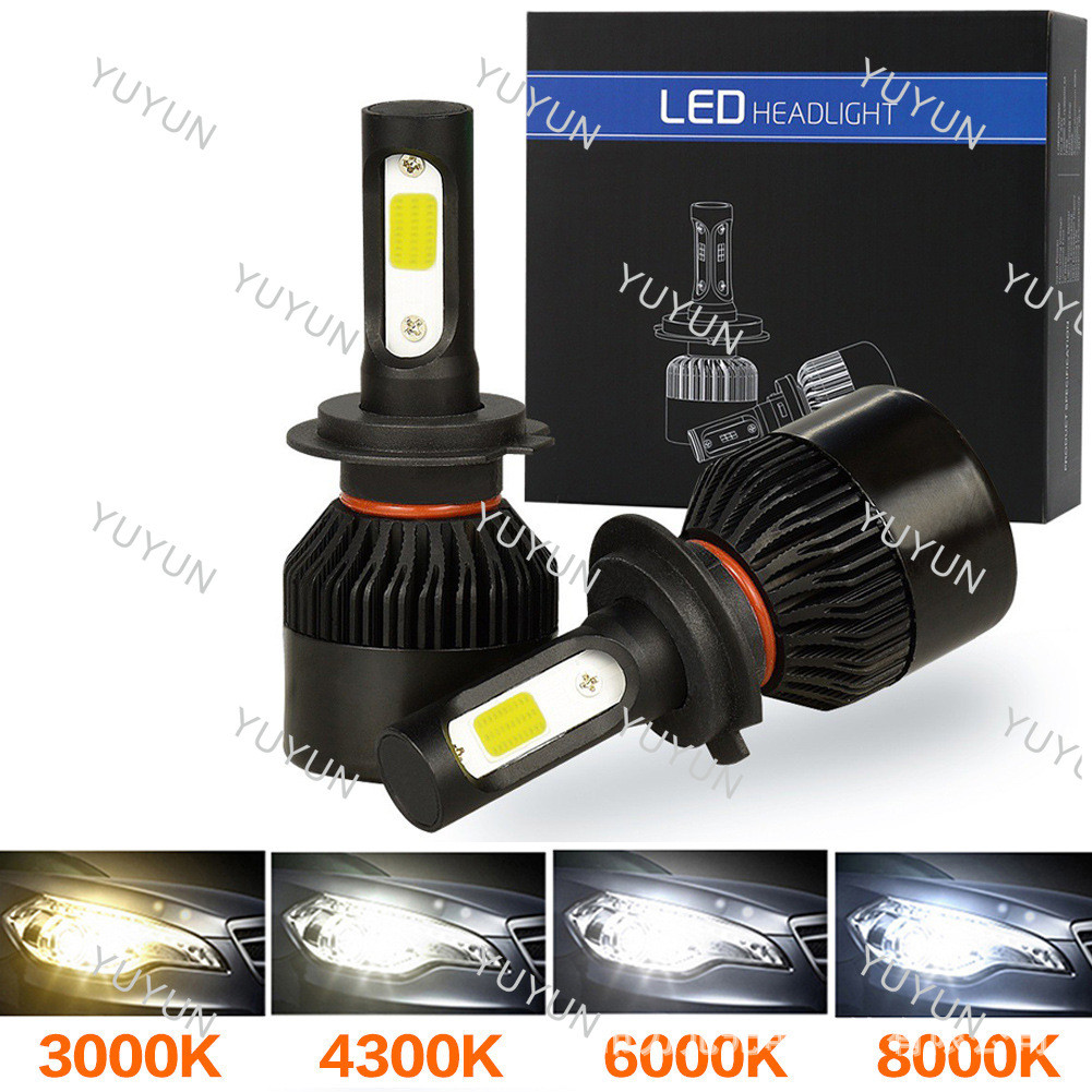 YY S2 ไฟหน้ารถ LED 24W H1 H4 H7 9005 HB3 HB4 H8 H11 6000K ด้านหน้าหลอดไฟรถยนต์