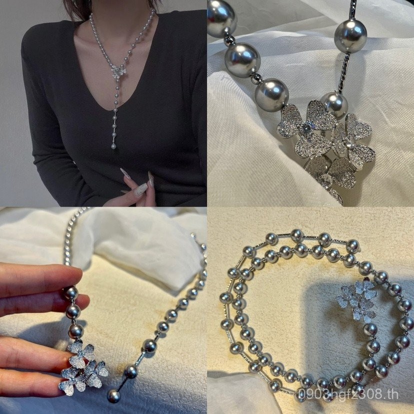 สร้อยข้อมือและสร้อยคอลูกปัดแพลทตินัม All-Match สไตล์หรูหรา K4GI