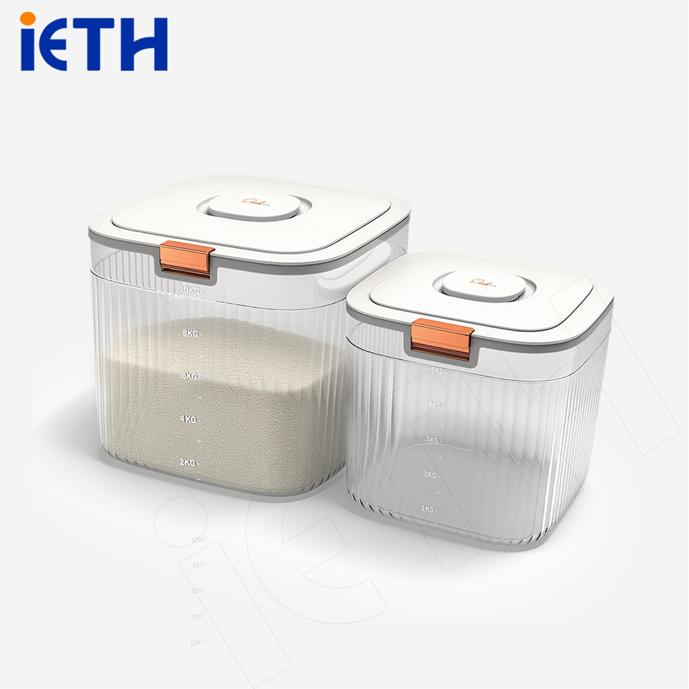 iETH ลังเก็บข้าวสาร กันชื้นกันแมลงแน่นอน! 5kg/10kg ฝาปิดหลายชั้น กดเปิดใช้ง่าย วัสดุปลอดภัย  ส่งฟรี