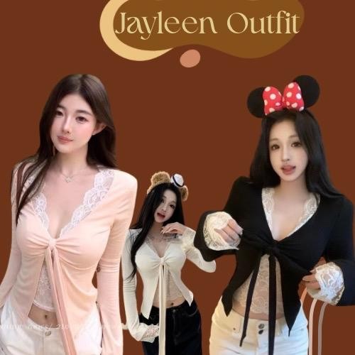 Jayleen outfit• Nina top เสื้อแขนยาวแต่งซับลูกไม้สไตล์สาวหวานบนเซ็กซี่